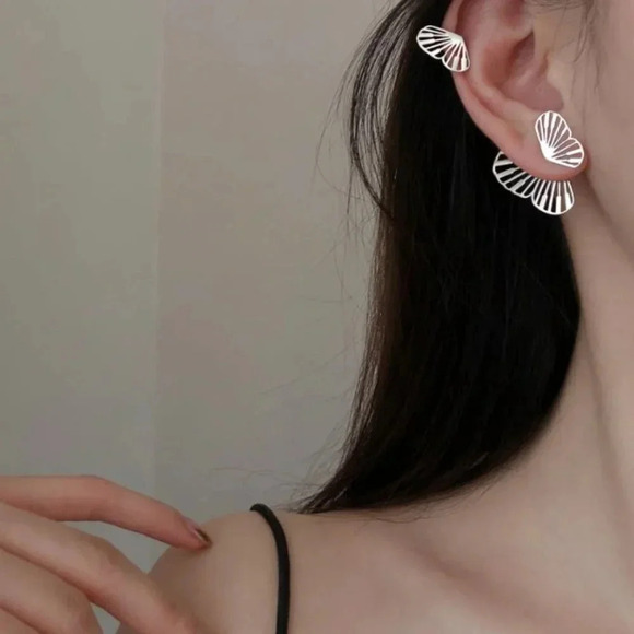 Jewelry - 925 Sterling Silver Butterfly Wings Jacket Stud Earrings (Silver or Gold)